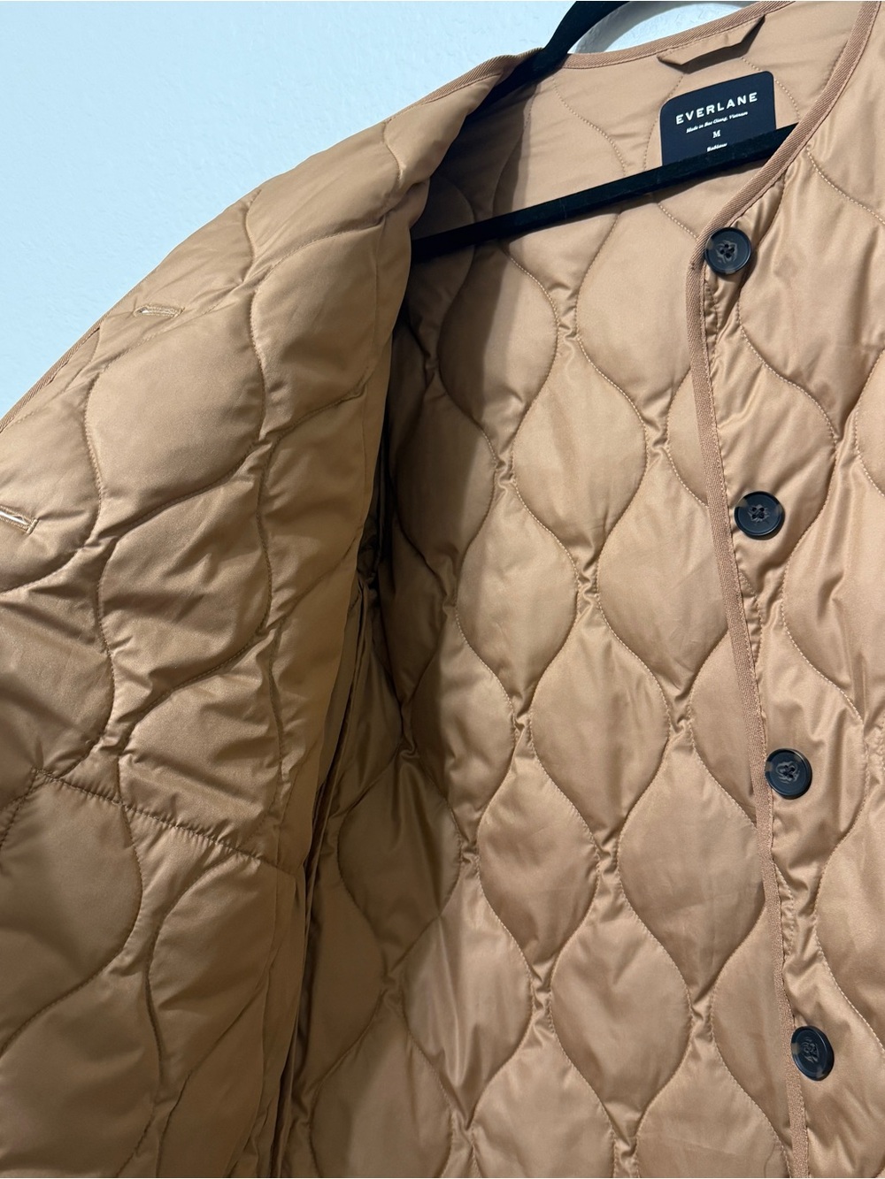 🦋 Everlane| The Quilted Liner Jacket Tawny Brown PrimaLoft Size M - Picture 6 of 12